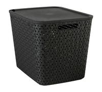 5five - panier tressy en plastique noir 28l