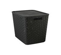 5five - panier tressy en plastique noir 28l