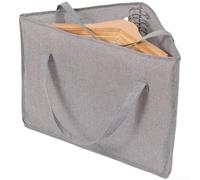 Boîte de rangement triangulaire pliable de grande capacité pour cintres en coton et lin résistant à l'humidité avec poignées pour placard, balcon, salle de bain (gris)
