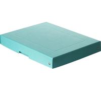 Boîte de rangement turquoise, A4, 320 x 240 x 40 mm avec couvercle, carton riveté