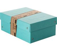 Boîte de rangement turquoise, A5, 250 x 180 x 100 mm avec couvercle, carton riveté