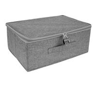 Boîte de rangement verrouillable, 38 × 25,5 × 16 cm, avec couvercle, ultra sûre, avec serrure, boîte en tissu pliable avec poignées, boîte verrouillable pour jouets sexuels, lingerie, jouets pour