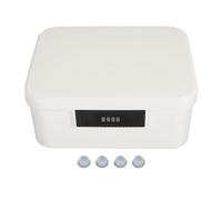 Boîte de rangement verrouillable à Double couche, boîte de rangement avec mot de passe d'une capacité de 9L, coffre verrouillé à combinaison de 4 chiffres pour dortoir de bureau à (Blanc crème)