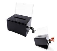 Boîte de rangement verrouillable en acrylique avec serrure, boîte de rangement pour l'école, le bureau, l'hôpital, les propositions, les dons, les bulletins de vote (15,7 x 11,5 x 10,2 cm)