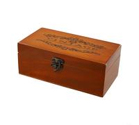 Boîte de rangement verrouillable en bois rétro pour ranger lettres, bijoux, souvenirs et objets personnels (S)