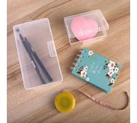 Boîte de rangement verrouillable en plastique transparent pour cosmétiques, pièces de quincaillerie, petits accessoires, bijoux, maquillage, pilules, boucles d'oreilles, colliers, bagues (18,2 x 8,8 x