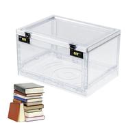 Boîte de rangement verrouillable transparente - Boîte à médicaments empilable haute capacité compacte pour réfrigérateur, nourriture, collations, téléphone, tablette, prison