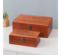 Boîte de rangement verrouillable vintage en bois pour conserver des lettres et des trésors dans votre maison (S)