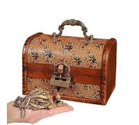 Boîte de rangement verrouillée | Coffre de pirate de style rétro avec oîte de rangement pour trésors avec serrure, boîte à bijoux antiques verrouillable avec couvercle pour trésor