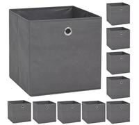 Opbergboxen 10 st 32x32x32 cm nonwoven stof grijs245748