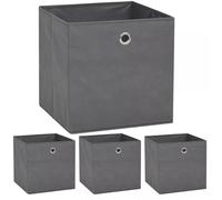 vidaXL 4x Boîtes de Rangement Tissu Non-tissé 32x32x32 cm Gris Coffre Chambre