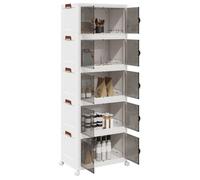 vidaXL Boîte de rangement empilable 5 niveaux 75 L 64x40x179 cm en plastique avec roues