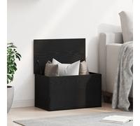 Boîte de rangement vidaXL avec couvercle en chêne noir 60x35x35 cm en bois d'ingénierie