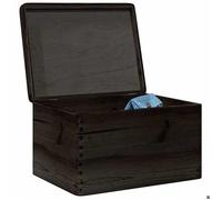 vidaXL Boîte de rangement en pin massif 40 x 30 x 13 cm – Couvercle à charnières, 1 compartiment