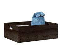 Boîte de rangement - vidaXL - Bois de pin massif - Noir - 40 x 30 x 13 cm - 12 L