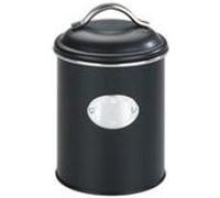 Wenko Boîte de rangement Nero 1,6 l – étanche à l'air et à l'eau, métal verni, noire Ø13×18 cm