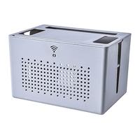 Boîte de rangement WiFi, étagère murale pour routeur, boîte de rangement pour routeur, protection contre les surtensions, boîte anti-poussière, hub USB pour le stockage à la maison/au bureau (gris 31