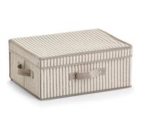 Boîte de rangement - ZELLER - 38 x 29 x 16,5 cm - Gris - Beige - Textile non-tissé