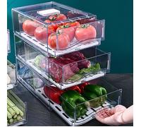 Boite de Rangement - ZERONE - DA007 - Aérations réglables - Organisateur Réfrigérateur - Tiroir de rangement