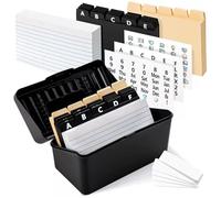 Boîte de recettes 1set avec cartes et séparateurs, boîte, autocollants et étiquettes porte-index de cartes indexes faciles à utiliser pour les recettes Flashcards Adresse Supplies Office