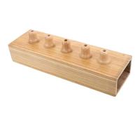 Boîte de Résonance en Bois 5 Emplacements Support Stable Beige | Base sans Assemblage, Résistante aux Rayures, Organise Diapasons, pour Cours de Physique et Séances Thérapeutiques