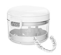 Boîte De Rétention Plus Propre - Boîte De Bain De Prothèse Portable, Tasse De Nettoyage Orthodontique Des Accolades | Grand Récipient De Nettoyage De Voyage Avec Plateau De Vidange, Support D'aligneur