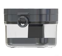 Boîte de retenue de prothèse 2 en 1 avec miroir, étui de rangement scellé transparent pour appareils dentaires et aligneurs, récipient portable double couche avec plateau de drainage (noir)