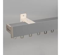 Boîte De Rideau En Aluminium De Rail De Rideau De Double Couche, Tringle À Rideau À Montage Au Plafond Ou Au Mur Pour Séparateur De Pièce De Salon, De Chambre À Coucher(Color:Wall-grey-B,Size:2.2m/2*1