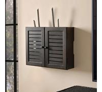 Boîte De Routeur WiFi À Montage Mural, Conteneur De Gestion De Ligne Caché, Armoire De Rangement Multimédia, Forte Capacité De Charge, pour Chambre, Salon, Bureau(Brown 1,47cm/18.5in)