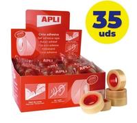 Boîte de rubans adhésifs transparents Apli 11103/ 1.9cm x 33m/ 35 unités