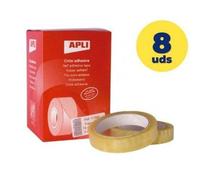 Boîte de rubans adhésifs transparents Apli 11266/ 1.9cm x 66m/ 8 unités