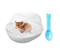 Boîte de Sable du Hamster, Baignoire du Hamster - Salle de Douche Transparente pour Gerbil,Grands Toilettes Transparents de Hamster avec Scoop, Accessoires de Cage Petits Animaux