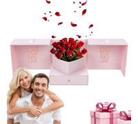 Boîte de Saint-Valentin - Récipient cadeau pour amoureux, design de tiroir en ruban de satin, rangement élégant pour souvenirs | Célébration de mariage, surprise d'anniversaire, romance, support de