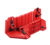 Boîte de scie à onglets avec pince pour le travail du bois | Angles de coupe réglables 0°/22,5°/45°/90° | ABS haute résistance pour boîte à onglets pour coupes d'angle d'élagage de précision | Rouge