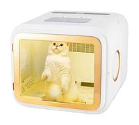 Boîte De Séchage pour Animaux Pliable 68L, Sèche-Poil Automatique pour Chats & Petits Chiens, Séchage Rapide avec Contrôle De Température & Minuterie, Circulation D’air À 360°, Fenêtre LED