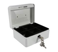 Boîte de sécurité, 1PC Mini portable en acier Petty Verrouillable Cash Money Coin Safe Security Box Ménage, Mini coffre-fort avec serrure, avec 2 clés, équipement sûr(blanc)