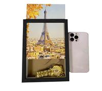 Boîte de sécurité en bois avec cadre photo - Boîte de rangement cachée design pour la maison, la sécurité, l'argent liquide, les bijoux | Utilité multi-usage extérieur intérieur durable