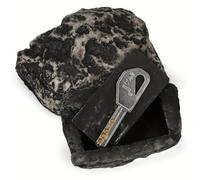 Boîte de sécurité en résine résistante aux intempéries déguisée en roche de jardin pour terrasse