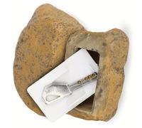 Boîte de sécurité en résine résistante aux intempéries déguisée en roche de jardin pour terrasse