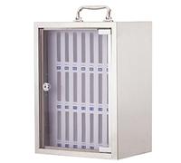 Boîte de sécurité murale en acier inoxydable avec serrure - Portable - 24 compartiments pour téléphones portables et cuisine - Design transparent durable pour la maison et le bureau