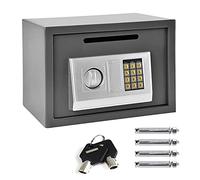 Boîte de sécurité numérique de grande capacité avec clavier, 2 clés de commande manuelles, boîte de sécurité électrique en acier pour hôtel, maison, bureau, 16 L, gris