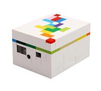 Boîte de serrure de puzzle 3D - Boîte secrète arc-en-ciel 6,4x8,2x4,8 cm, jeu de blocs de construction Mind Teaser, jeu de cerveau en plastique ABS, jouet de défi logique, livret d'instructions inclus