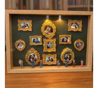 Boîte De Silhouette De Mini Musée DIY | Kit De Cadre Boîte À Ombres 22,7 X 31,4 Cm Avec Éclairage |Mini Cadres Et Figurines Dorés, Célébrez Vos Souvenirs Uniqual Avec Style,pour Décoration D'intérieur