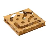 Boîte de soin des griffes de chat | Planche à gratter en bois avec boule cloche - Grattoir pour chat en bois - Jeu de puzzle - Pour chats dans la maison contre l'ennui - Stimulation mentale et