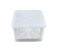 Boîte de Soins pour Tortues ventilée avec Couvercle, White | Plateau de séparation sec et humide, intérieur pour logement quotidien, configuration de séparation
