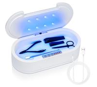 Boîte de stérilisateurs à ongles - Lumière bleue - Protection pratique et efficace pour la santé - Pour manucure et salon de beauté, bijoux, lunettes, téléphone