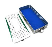 Boîte De Stérilisation D'instrument Chirurgical D'alliage D'aluminium Petit Plateau En Métal, Résistance À Hautes Températures Et Haute Pression(17.7in*7.9in*2.8in One layer)