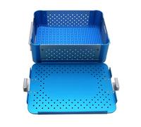 Boîte De Stérilisation For Instruments Médicaux, Alliage D'aluminium, Avec Coussinet En Silicone For Fixer Les Instruments, Boîte De Stérilisation For Instruments Chirurgicaux, Plateau Chirurgical(Blu