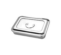 Boîte de stérilisation médicale en acier inoxydable 304 pour instruments chirurgicaux professionnels, vétérinaires, salon de beauté, dentisterie (15,2 cm (sans trou)