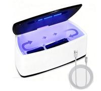 Boîte de stérilisation portable pour ongles, 1 L, grande capacité, organiseur de nettoyage USB pour outils de manucure, bijoux, téléphones et lunettes, stérilisateur (blanc)